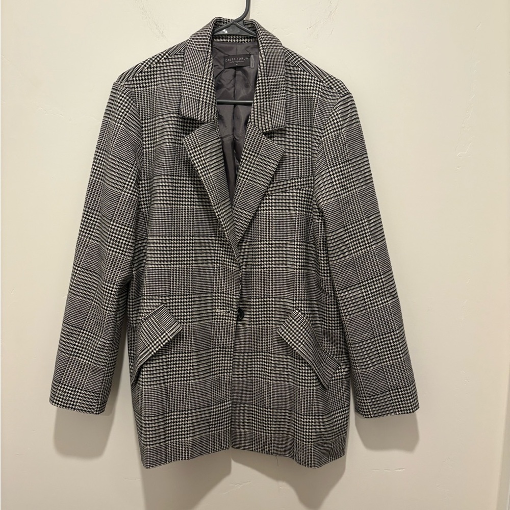 NWOT Dress Forum plaid oversize boyfriend blazer